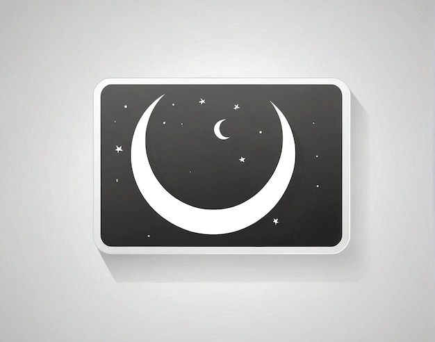 Photo a black and white icon with a crescent and stars