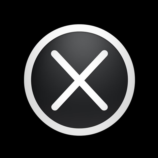 Photo a black and white icon with an x on it