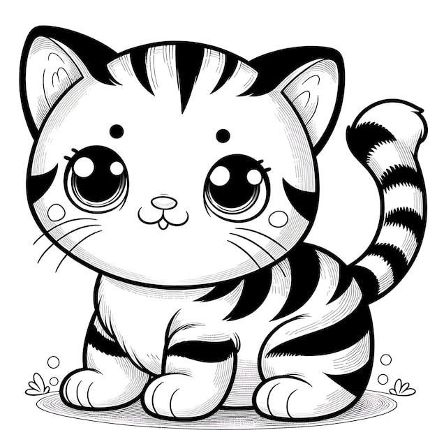 Photo black and white illustration for coloring animals