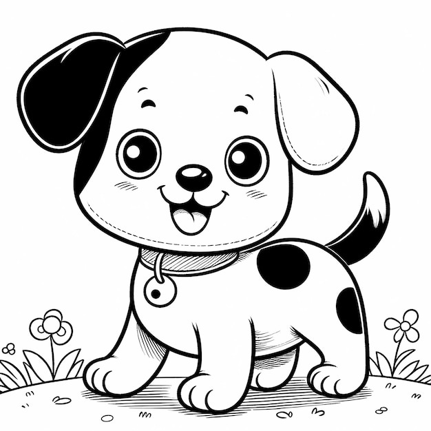 Black and white illustration for coloring animals