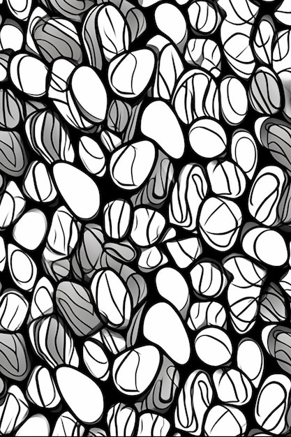 A black and white illustration of rocks.