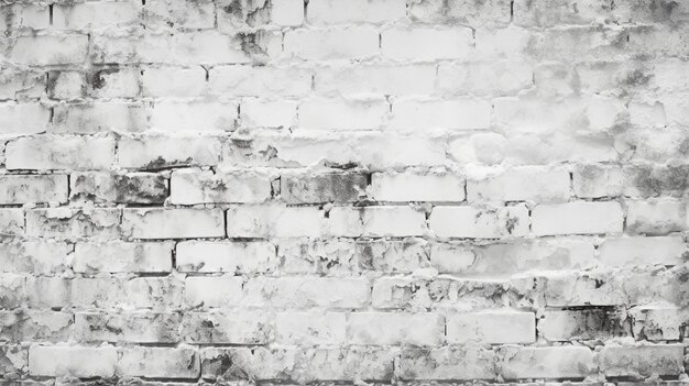 A black and white image of a brick wall with a black and white background