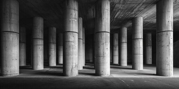 Photo black and white image of a building with columns suitable for architectural projects