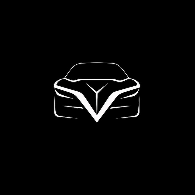 Photo a black and white image of a car with a v logo generative ai