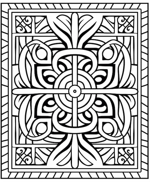 a black and white image of a celtic design generative ai