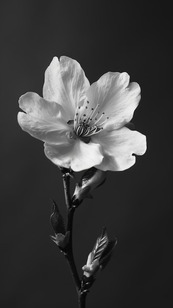 桜の花の黒と白の画像