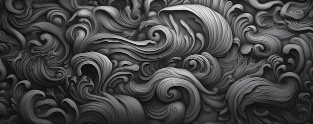 A black and white image of a cloud with swirls and swirls.