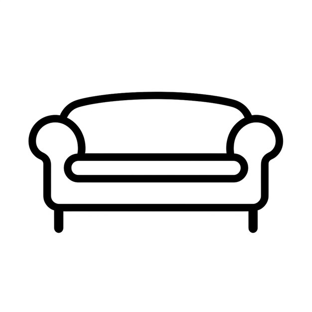 Photo a black and white image of a couch with a pillow generative ai