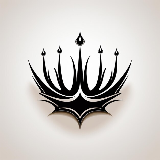 Photo a black and white image of a crown with the word  calligraphy  on it