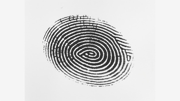 A black and white image of a fingerprint