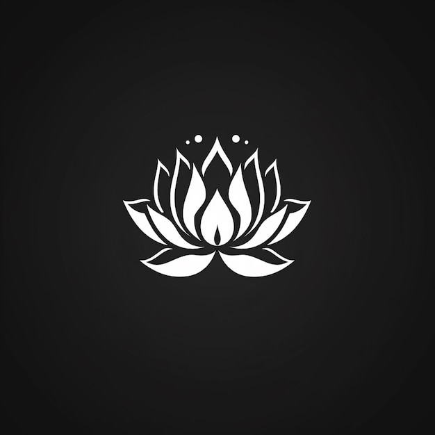a black and white image of a lotus flower on a black background