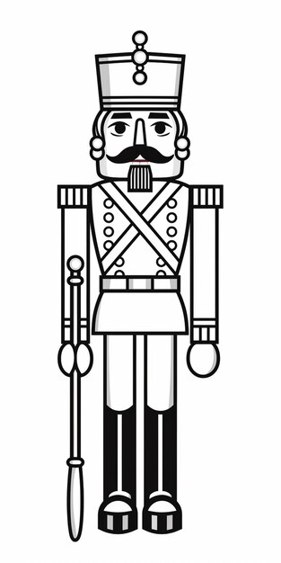 a black and white image of a nutcracker with a sword generative ai