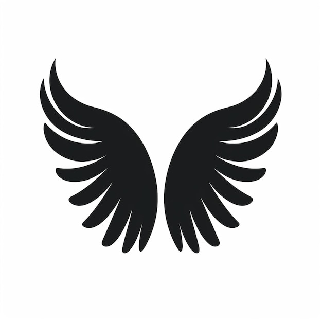 Photo a black and white image of a pair of wings generative ai