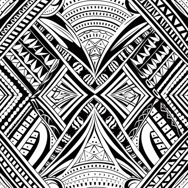 a black and white image of a pattern with a geometric design generative ai