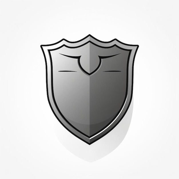 a black and white image of a shield with a white background.