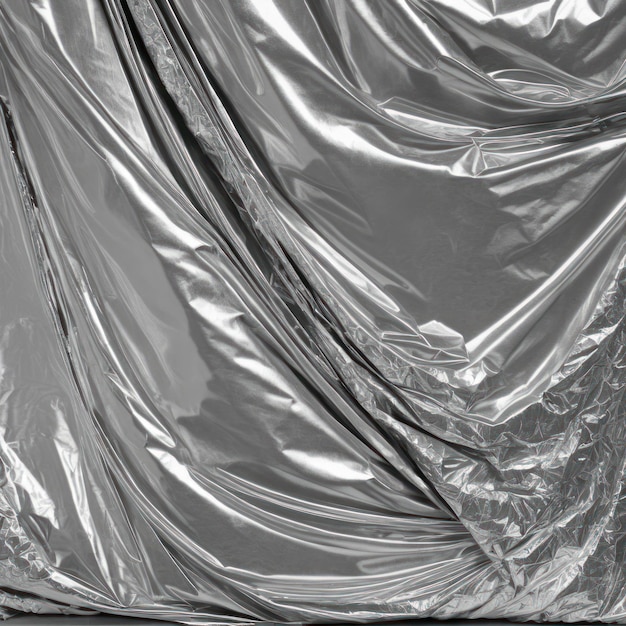 a black and white image of a shiny piece of foil