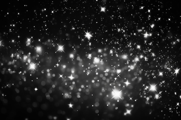 Photo a black and white image showing some stars that look faintly