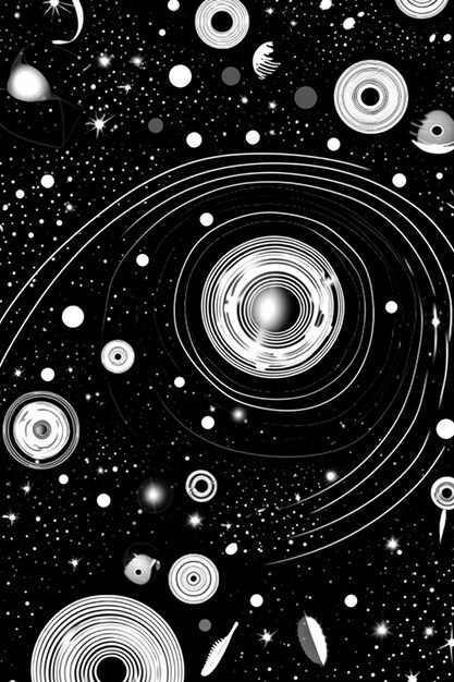 Photo a black and white image of a space scene with a spiral generative ai