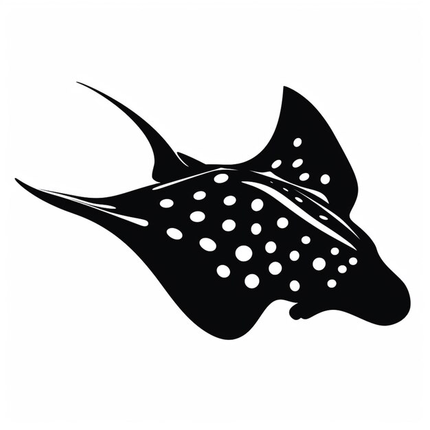 Photo a black and white image of a spotted stingper fish generative ai