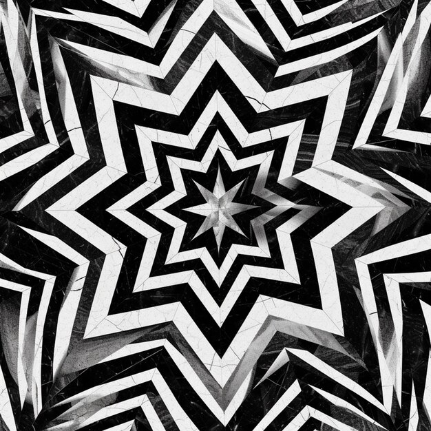 a black and white image of a star shaped object generative ai