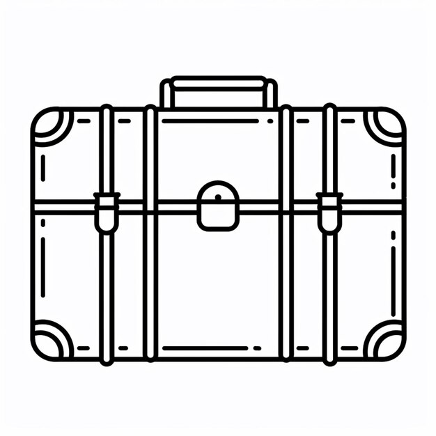 a black and white image of a suitcase with a handle generative ai