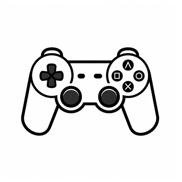a black and white image of a video game controller generative ai
