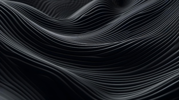 Черно-белое изображение волны с линиями посередине.