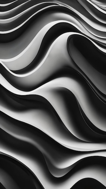 A black and white image of a wavy design