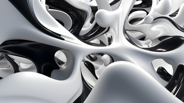 A black and white image of a white and black abstract design.