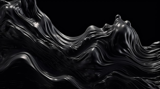 A black and white image of a woman's face is covered in black liquid.