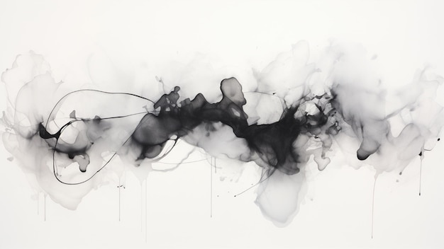 black and white ink background with an array of chaotic ink splashesfull HD