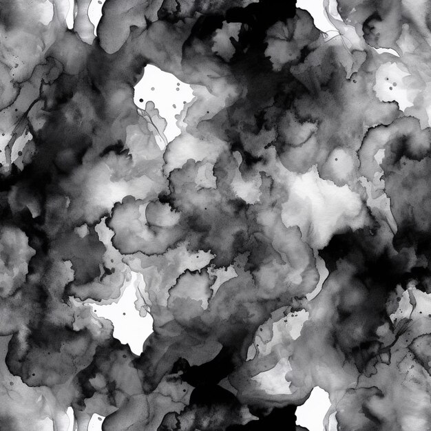 black and white ink blots in a large amount of water generative ai