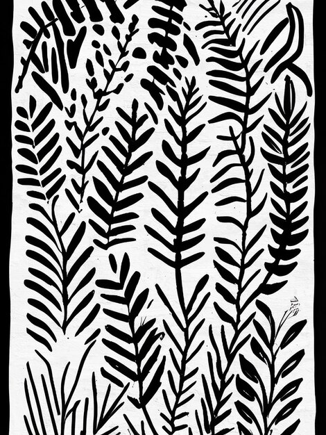 Photo black and white ink floral pattern