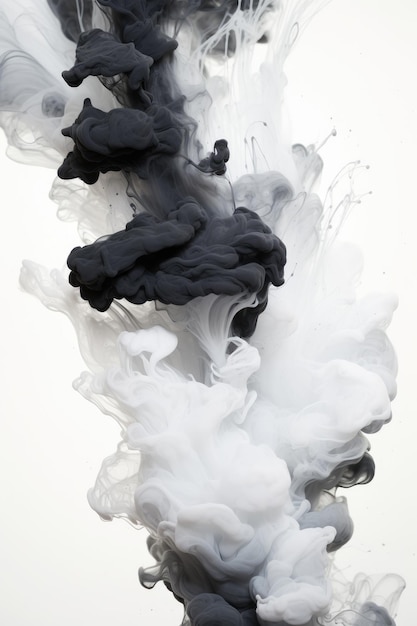 black and white ink in water