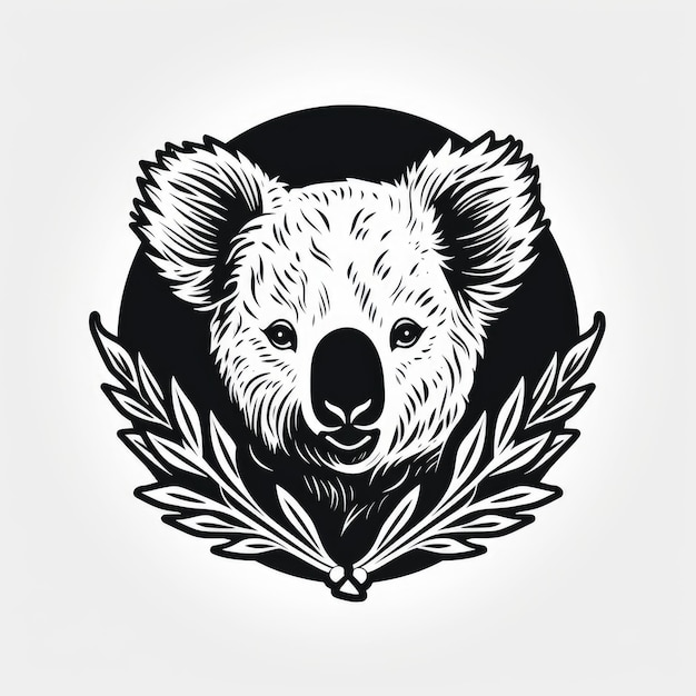 Black and white koala logo AI generated Image