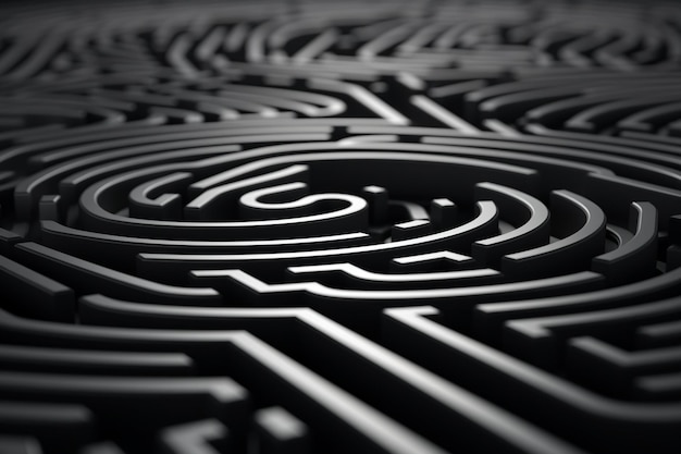 Black and white labyrinth pattern