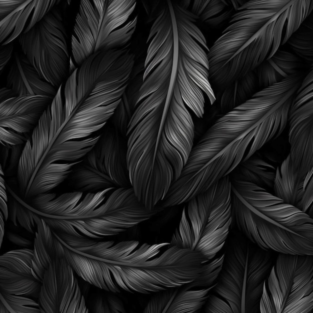 black and white leaves background generative ai