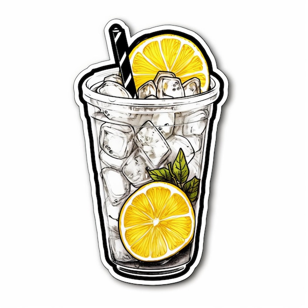 Black And White Lemonade Sticker