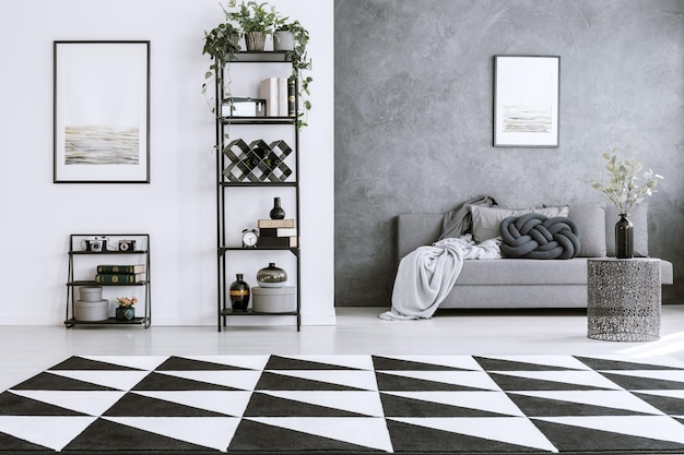 Black and white living room