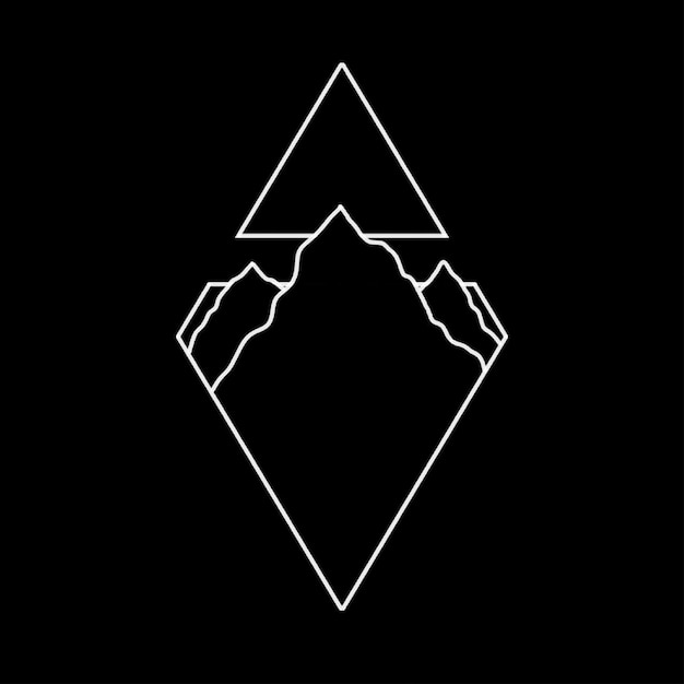 Photo black and white logo in the form of mountain peaks