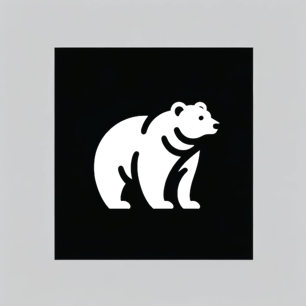 Black and white logo of a white bear