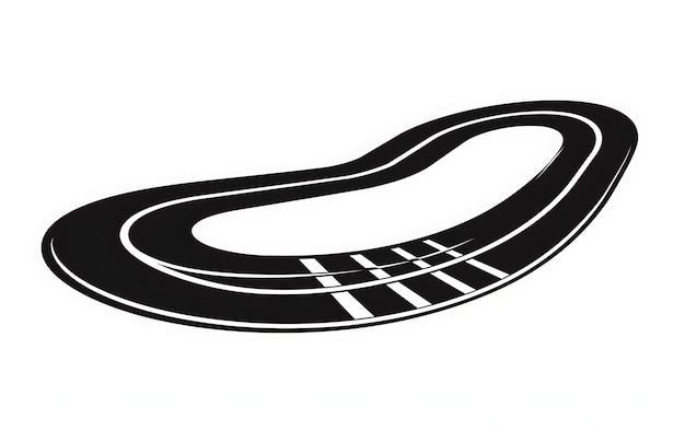 Photo a black and white logo with a curved design on it