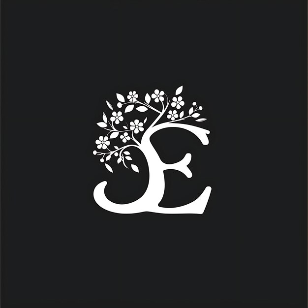a black and white logo with the letter e on it