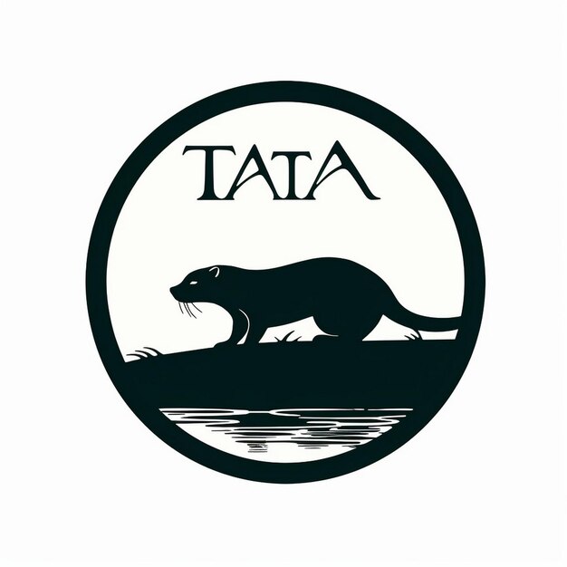 a black and white logo with a picture of a seal.