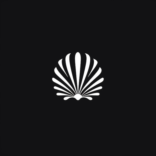 Foto un logo in bianco e nero con un disegno stilizzato di un shell generative ai