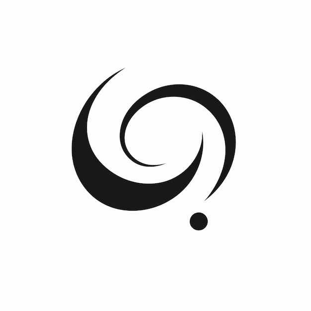 검은색과 색의 로고에 소용돌이 디자인이 있습니다.