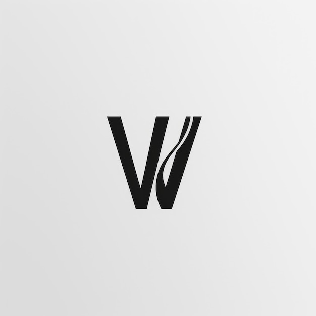 a black and white logo with a w on it