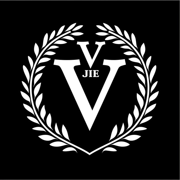 Photo a black and white logo with the word v on it