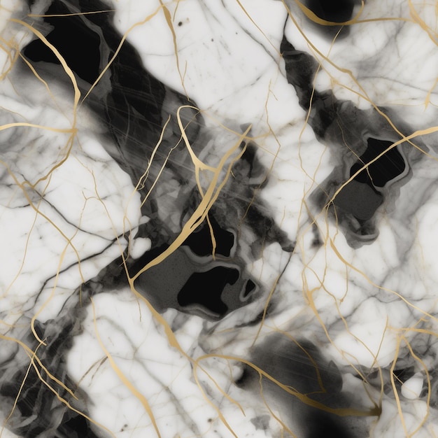 A black and white marble with gold roots and black and white marble.