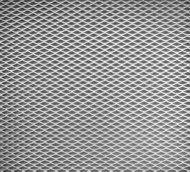 Black and white metal mesh texture with diagonal cells